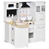 HOMCOM Cucina in Legno per Bambini da 3-6 Anni 14 Accessori Forno e Lavandino
