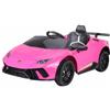 Lamborghini Auto Macchina elettrica per bambine Lamborghini Huracan 12V rosa telecomando LED