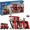 LEGO CITY CASERMA DEI POMPIERI E AUTOPOMPA STAZIONE CON CAMION 6 MINIFIGURE CANE