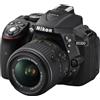 Nikon Reflex D5300 KIT 18-55 VR II Fotocamera, Lega di Alluminio/Plastica, 1 Obiettivo Incluso, Af dx/Af-s dx, Nero