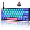SOLIDEE Tastiera da gioco meccanica cablata al 60%,retroilluminata RGB,anti ghosting con tasti NKRO programmabili,tastiera hot-swappable a 61 tasti per PS4(Gateron Optical Red,61 Joker)