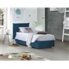 Talamo Italia Letto Singolo Clarissa, Letto Contenitore con Rivestimento in Tessuto, 100% Made in Italy, Apertura Frontale, Adatto per Materasso Cm 80x190, Blu