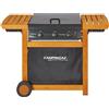 CAMPING GAZ ITALIA Campingaz Barbecue Adelaide 3 Woody Dual Gas da Giardino BBQ da Esterno 14 kW con Ruote Bruciatori in Ghisa - 3000005744