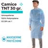 MONOSAFE Camice monouso TNT 30 gr Colore Azzurro Blu protettivo paziente visitatore chirurgico Polsini in Cotone [ No Minimo Ordine ] Spedizione in 24-48 Ore - oltre 2.000 pz.