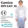 Camice chirurgico monouso TNT 50 gr. Laminato TERZA CATEGORIA III [ Certificato CE DPI Cat.3 ] Colore bianco - oltre 2.000 pezzi