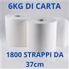 ★ OFFERTA 4 PALLET ★ Carta Rotoloni Industriali Bobina Carta 900 strappi lunghi 37 cm Pura Cellulosa Rotolone carta Asciugatutto bianca 3,0 KG (1800 strappi 6,0KG totale) - oltre 196 conf.