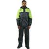 TJ MARVIN Set completo antipioggia (giacca, pantaloni, copristivali e zainetto) CLASSICO E31 Nero Giallo fluo, XS