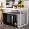 BAKAJI Scaffale Mensola Cucina Mobiletto Porta Microonde Ripiano Metallo Legno Bianco