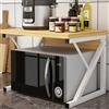 BAKAJI Scaffale Mensola Cucina Mobiletto Porta Microonde Ripiano Metallo Legno Beige