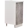Shally Dogan Mobile Base per Cucina Componibile Colore Grigio Cemento con 1 Anta 2 Scomparti