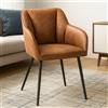 Shally Dogan Poltrona Sedia Ergonomica Microfibra Effetto Scamosciato Piedi Metallo 55x50x84cm