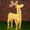 BAKAJI Renna Natalizia Luminosa 3D in Cristalli Acrilici 200 LED Bianco Caldo H. 90 cm