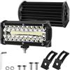 BIHEE Faro di Lavoro 2 pz 12V 240W 2400LM Proiettore LED Lampada da Lavoro 18cm 6000K Luce Bianca Barra Led Per Auto Camion Trattore Quad Veicolo Barca