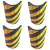 SNS SAFETY LTD Paracolpi Flessibile Adesivi Antiurto, con Agli Intagli per Muri Tondi della Magazzini e Garage, 44x25x2 cm, Nero Giallo (Pacco da 4)