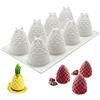 Ziyero Stampo 3D in Silicone a Forma di Pinoli Stampo per Torta in Silicone con Pigna di Natale DIY per Natale, Decora Torte, Gelatine, Caramelle, Cioccolato, Sapone, Cubetti di Ghiaccio Ecc—Bianco