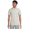 Armani Exchange Camicia da uomo a maniche corte slim fit con micro stampa, logo Circle Axe, S, Logo Ascia Cerchio Bianco Sporco, S