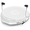 Gueray Lettore CD Portatile Hifi con display stereo cd Lettore CD con cuffie Supporto PROG ASP Funzione di memoria Funzione di ripetizione Effetto sonoro Bianco