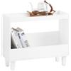 SoBuy Tavolino - Comodino multifunzionale con 2 ripiani - Ideale per soggiorno, camera da letto o ufficio, L60 x P25 x A50 cm, Bianco FBT147-W