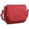 GLITZALL Borse a tracolla per le donne, piccole borse a tracolla con tasche multiple, in pelle PU, Rosso, piccole...