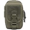 TSPRO EDC Pouch Molle Marsupio Tattico, Borsette per Attrezzi da Cintura, Multifunzionale e Durabile Organizzatore Borsa a Zip per Smartphone, Torcia e Penna (Verde)