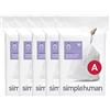 simplehuman Code A 100 Drawstring Bin Liners in Dispenser Packs, White