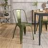 DEGHI Sedia impilabile stile industrial in metallo verde - Farley
