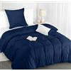 Utopia Bedding Copripiumino Singolo - Microfibra Copripiumino 135x200cm + Federa 80x80cm - Blu Navy