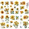 CRASPIRE 8 pz 8 Stili Adesivi per Finestre Girasole Adesivi Murali Fiore Plastica PVC Impermeabile Autoadesivo Primavera Estate Floreale Grande Aderisce per Pareti di Casa Aula Soggiorno Cucina