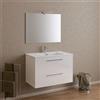 Parama Mobile da bagno sospeso 100cm bianco lucido con lavabo e specchio | Hana