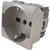 MAPAM PRESA 2P+T 16A BIV.ST.ITALIANO/TEDESCO SCHUKO ART COMPATIBILE LIVING ALLUMINIO ART-A-MAP814A