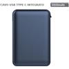 V-TAC POWER BANK RICARICA CELLULARI 5000MAH N1 USB N1 CAVO TYPE C BLU VT-3510-LED8868