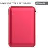V-TAC POWER BANK RICARICA CELLULARI 5000MAH N1 USB N1 CAVO TYPE C ROSSO VT-3510-LED8866