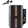 Ninja Double Stack XL Friggitrice ad Aria Verticale, Doppia Zona, 4 Livelli, 2 Scomparti, 2 Griglie, Capienza 9.5L, 6 Funzioni, 8 Porzioni, Parti Lavabili in Lavastoviglie, Pinze, Nero/Rame, SL400EUCP