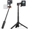 VRIG TP-08S - Treppiede per selfie da 20.1 in per fotocamera Gopro con invisibile lungo allungabile per selfie Vlog treppiede Gopro Hero 11 10 9 8 7; insta360 One DJI Action