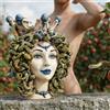 Ceramiche di Caltagirone Sofia Testa Medusa h 38 cm — Madreperla Antichizzato, Perline Blu | Ceramica Caltagirone - 38 cm / Linea Medusa