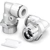 TAILONZ PNEUMATIC Gomito bianco filettatura maschio 10 mm OD guaina x 1/2 BSP raccordi ad innesto PL10-04 (confezione da 2)