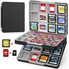 MoKo 60 Slots Custodia per Carte da Gioco per Nintendo Switch 2/Switch OLED/3DS/3DSXL/2DS/DSi, Custodia per Giochi, 24 Slot per Schede 3DS XL/DS/DSi e 36 Slot per Schede SD, Nero