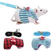 GOTOTOP 2 Pezzi di Imbracatura per Animali Domestici di Piccola Taglia con Fiocco e Decorazione a Campana, Set di Imbracatura e Guinzaglio per Porcellino D'India Senza Tirare Comfort per Furetti, Ratti,(S)