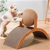 WMYYLX Grattacieli per gatti, in sisal naturale con palla, design a ponte curvo, giocattolo antigraffio per esigenze naturali di graffi e mobili, 35 x 15 x 26 cm