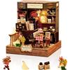 Cuteefun Kit per Casa Delle Bambole, con Luce LED, Modellino in Legno per Adulti e Adolescenti, Costruite la Casa dei Vostri Sogni, Compleanno Regali di Natale (Mildly Spiced Coffee)