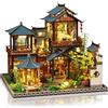 Cuteefun Casa delle Bambole con luce LED, Artigianato in Legno Unico, Adatto per Adulti e Adolescenti, Costruite la Casa dei Vostri Sogni, Compleanno Regali di Natale (Cortile dei Fiori)