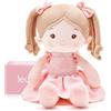 LeyaDoll Peluche 40 cm, giocattolo bambino 1-3 anni, morbido da coccolare e mordere, bambola sicura fin dalla nascita, regalo di nascita per ragazza - Sweetheart Girl-Light