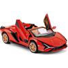 imtfzct Lamborghini Sian Roadster Alloy Car Model 1/32 Auto giocattolo sonoro e luce con funzione pullback Adatto per modelli di auto da collezione Regalo per bambini (rosso)
