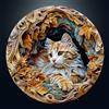 CHARMIBLE Puzzle da 1000 pezzi per adulti, 1000 pezzi di gatto 3D Impossible Round Puzzle, 67,5 x 67,5 cm, carta di carta blu, irregolare e unico, per amici di famiglia