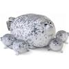 SQEQE Cuscino di peluche Chubby Seal con 4 peluche Baby foca nella pancia, giocattolo animale in cotone imbottito per bambini