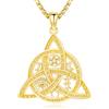Aniu Collana Nodo Celtico Donna in Argento Sterling, Collana Nodo della Strega Oro, Ciondolo Nodo Celtico Amuleto Wiccan Gioielli Regali per Donne Uomo