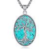 Eusense Collane dell'Albero della Vita per donne, ciondolo dell'Albero della Vita in argento 925 con turchese naturale Regali di gioielli per donne ragazze