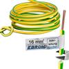 EBROM Cavo di messa a terra H07V-K (K = flessibile a filo fine 99,9% rame OFC, rame pieno), 1 x 16 mm², da 5 a 100 metri a scelta, verde/giallo 16 mm2 (16 mm2) - lunghezza: 10 metri