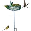 L.StarryIsland Bagno per uccelli e mangiatoia 2 in 1, bagno per uccelli da giardino verticale con supporto da 83 cm, bagno per uccelli antigelo, bagno per uccelli da giardino verticale