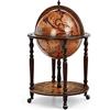 COSTWAY Porta Liquori Mappamondo, Portavino con Ruote, Credenza per Vino con Stile Retr?per Bar Sala da Pranzo e Salone, Diametro 45 cm